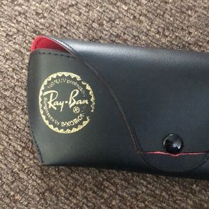 Unisex Ray Bans Glasses Case Leather Small Tear